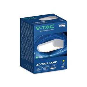 Kinkiet ścienny ogrodowy elewacyjny V-TAC 10W CREE CHIP regulowany IP65 biały VT-120012-W 3000K 1550lm 6 lat gwarancji