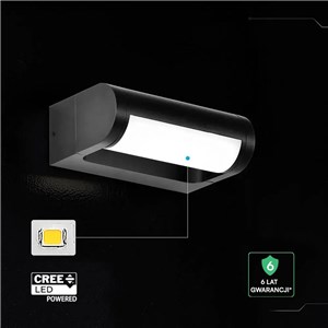 Kinkiet ścienny ogrodowy elewacyjny V-TAC 10W CREE CHIP regulowany IP65 czarny VT-120012-B 3000K 1550lm 6 lat gwarancji
