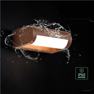 Kinkiet ścienny ogrodowy elewacyjny V-TAC 10W CREE CHIP regulowany IP65 brąz corten VT-120012-C 3000K 1550lm 6 lat gwarancji