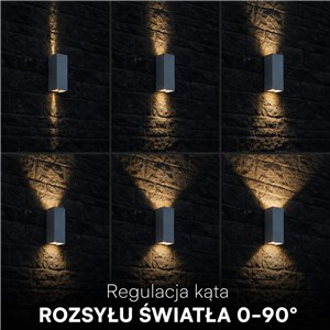 Oprawa ścienna V-TAC 10W LED COB biała IP65 CCT zmiana barwy VT-120112-W 2700K-3200K-4000K 1250lm