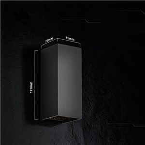Oprawa ścienna V-TAC 10W LED COB czarna IP65 CCT zmiana barwy VT-120112-B 2700K-3200K-4000K 1250lm