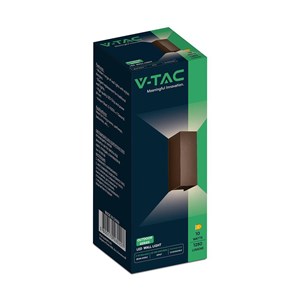 Oprawa ścienna V-TAC 10W LED COB brąz corten IP65 CCT zmiana barwy VT-120112-C 2700K-3200K-4000K 1250lm
