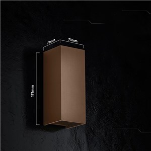 Oprawa ścienna V-TAC 10W LED COB brąz corten IP65 CCT zmiana barwy VT-120112-C 2700K-3200K-4000K 1250lm