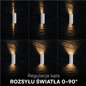 Oprawa ścienna V-TAC 10W LED COB biała IP65 CCT zmiana barwy VT-120113 2700K-3200K-4000K 1250lm
