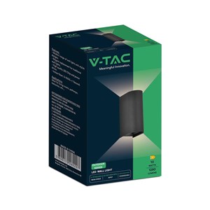 Oprawa ścienna V-TAC 10W LED COB czarna IP65 CCT zmiana barwy VT-120113-B 2700K-3200K-4000K 1250lm