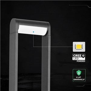 Słupek ogrodowy 60cm V-TAC 10W LED CREE CHIP regulowany IP65 czarny VT-120011 3000K 1550lm 6 lat gwarancji