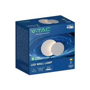 Kinkiet ścienny V-TAC 6W LED CREE CHIP biały VT-120009 3000K 1000lm 6 lat gwarancji