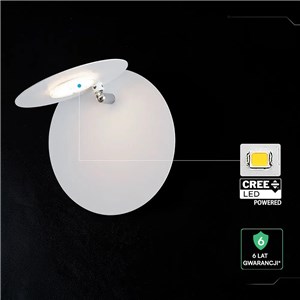 Kinkiet ścienny V-TAC 6W LED CREE CHIP biały VT-120009 3000K 1000lm 6 lat gwarancji