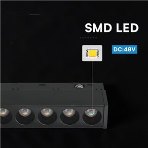 Oprawa szynoprzewód 48V V-TAC 5W 48V 36st LED czarna VT-41008 4000K 425lm 3 lata gwarancji