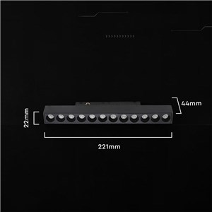 Oprawa szynoprzewód 48V V-TAC 10W 48V 36st LED czarna 22cm VT-41021 3000K 860lm 3 lata gwarancji