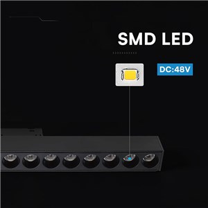 Oprawa szynoprzewód 48V V-TAC 15W 48V 36st LED czarna VT-41022 4000K 1215lm 3 lata gwarancji