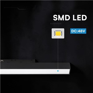 Oprawa szynoprzewód 48V V-TAC 10W 48V 120st LED czarna VT-41026 6400K 1100lm 3 lata gwarancji
