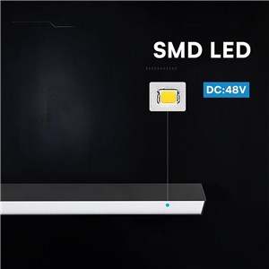Oprawa szynoprzewód 48V V-TAC 28W 48V 120st LED czarna 90cm VT-41036 6400K 3265lm 3 lata gwarancji
