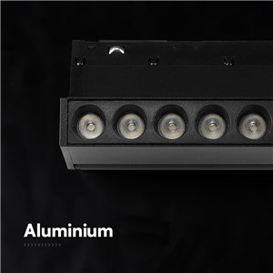 Oprawa szynoprzewód 48V V-TAC 5W 48V 36st LED czarna 12cm regulowana VT-41028 6400K 400lm 3 lata gwarancji