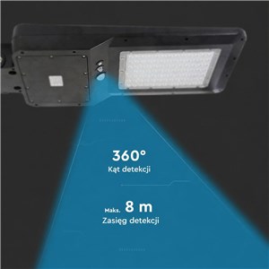 Naświetlacz oprawa uliczna solarna V-TAC 40W LED czarna IP65 150Lm/W CCT VT-ST43 3000K-4000K-6500K 6000lm 3 lata gwarancji