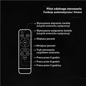 Naświetlacz LED solarny V-TAC 10W czujnik pilot auto timer IP65 czarny 150LM/W IP65 VT-44048 6000K 1500lm