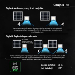 Naświetlacz LED solarny V-TAC 10W czujnik pilot auto timer IP65 czarny 150LM/W IP65 VT-44048 6000K 1500lm