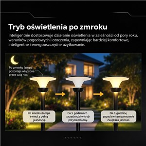 Oprawa ogrodowa parkowa solarna LOTUS V-TAC 20W LED pilot czujnik timer LifePO4 6000mAh CCT czarna VT-10200 3000K-4000K-6000K 2400lm 3 lata gwarancji