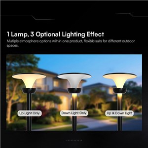 Oprawa ogrodowa parkowa solarna LOTUS V-TAC 20W LED pilot czujnik timer LifePO4 6000mAh CCT czarna VT-10200 3000K-4000K-6000K 2400lm 3 lata gwarancji