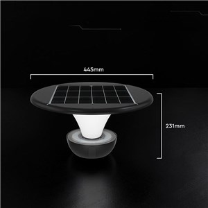 Oprawa ogrodowa parkowa solarna LOTUS V-TAC 20W LED pilot czujnik timer LifePO4 6000mAh CCT czarna VT-10200 3000K-4000K-6000K 2400lm 3 lata gwarancji