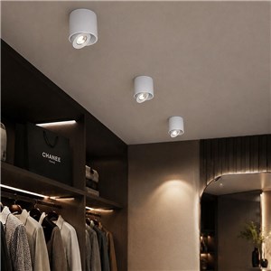 Oprawa V-TAC LED CREE uchylny downlight natynkowy 12W CRI90+ CCT IP44 biała VT-110012CCT 3000K-4000K-6500K 800lm 6 lat gwarancji