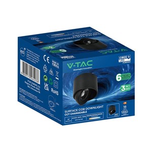 Oprawa V-TAC LED CREE uchylny downlight natynkowy 18W CRI90+ CCT IP44 biała VT-110018CCT 3000K-4000K-6500K 1350lm 6 lat gwarancji