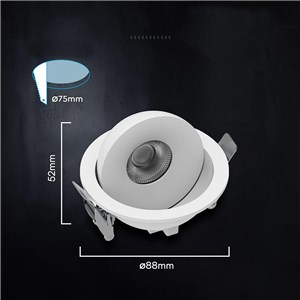 Oprawa V-TAC LED CREE uchylny downlight wpuszczany 12W CRI90+ CCT IP44 biała VT-110011CCT 3000K-4000K-6500K 800lm 6 lat gwarancji