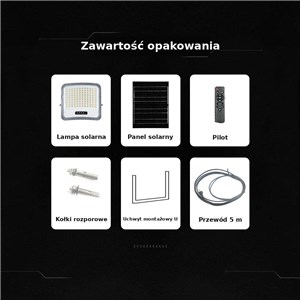 Naświetlacz LED solarny V-TAC 12W pilot auto timer IP65 czarny CCT VT-105W 3000K-4500K-6500K 2000lm