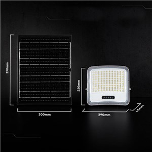 Naświetlacz LED solarny V-TAC 20W pilot auto timer IP65 czarny CCT VT-205W 3000K-4500K-6500K 2000lm
