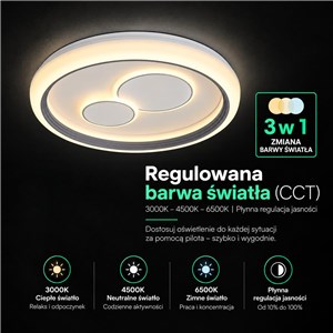 Oprawa sufitowa V-TAC 2x30W LED CCT 480x60mm pilot VT-84230 4200lm