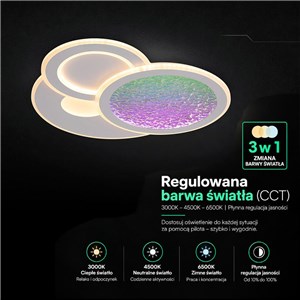 Oprawa sufitowa V-TAC 2x40W LED CCT 500x500x55mm pilot VT-84242 7200lm