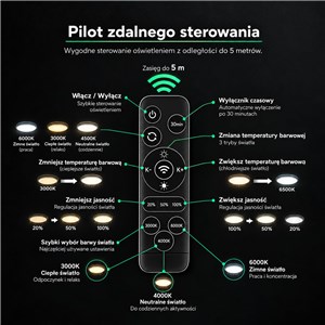 Oprawa sufitowa V-TAC 2x40W LED CCT 500x500x55mm pilot VT-84242 7200lm
