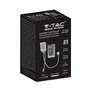 Sterownik Taśm V-TAC LED RGBW CCT 12V/24V Podczerwień 28 Przycisków VT-2428