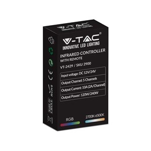 Sterownik Taśm V-TAC LED RGBW CCT 12V/24V WiFi + RF Radiowy 28 Przycisków VT-2429