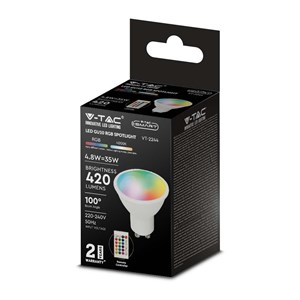 Żarówka LED V-TAC 4,8W GU10 Pilot VT-2244-N-1 RGB+3000K 420lm