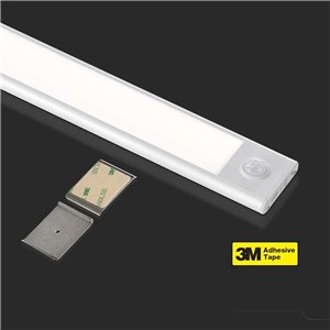 Oprawa podszafkowa V-TAC 2,5W LED srebrna czujnik ruchu ładowanie USB 60cm VT-8143 3000K 260lm