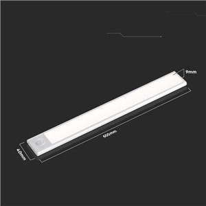 Oprawa podszafkowa V-TAC 2,5W LED srebrna czujnik ruchu ładowanie USB 60cm VT-8143 3000K 260lm