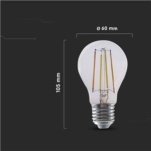 Żarówka LED smart WI-FI V-TAC 7W E27 filament A60 tuya Amazon Alexa Google Home VT-5137 2700K-6500K 806lm