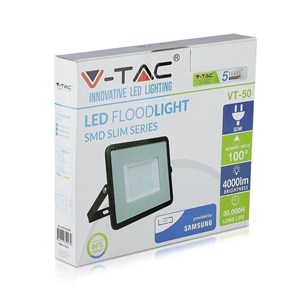 Projektor LED V-TAC 50W SAMSUNG CHIP Czarny VT-50 3000K 4000lm 5 Lat Gwarancji