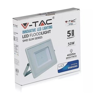 Projektor LED V-TAC 50W SAMSUNG CHIP Biały VT-50 3000K 4000lm 5 Lat Gwarancji