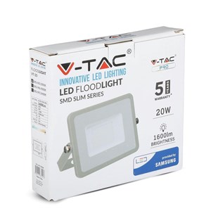 Projektor LED V-TAC 20W SAMSUNG CHIP Szary VT-20-G 6400K 1600lm 5 Lat Gwarancji