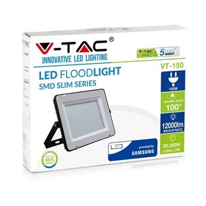 Projektor LED V-TAC 150W SAMSUNG CHIP Czarny VT-150-B 4000K 12000lm 5 Lat Gwarancji