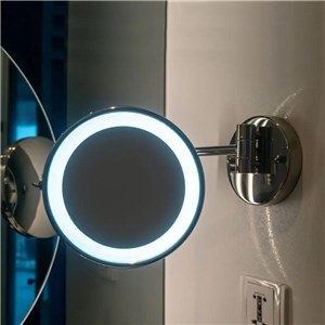 Lustro ścienne V-TAC 3W LED łazienka makijaż 4xAAA Fi.17CM chrom VT-7571 6400K 30lm