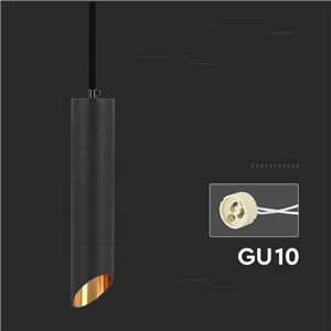 Oprawa zwieszana V-TAC GU10 GU10 czarny+złoty 55x200mm VT-975-200 3 lata gwarancji