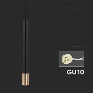Oprawa zwieszana V-TAC GU10 GU10 czarny+złoty 60x500mm VT-977 3 Lata Gwarancji
