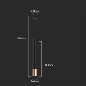 Oprawa zwieszana V-TAC GU10 GU10 czarny+złoty 60x500mm VT-977 3 Lata Gwarancji
