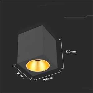 Oprawa V-TAC GU10 Kwadratowa Natynkowa Czarna+Złoty 100x100x120cm VT-979SQ 3 Lata Gwarancji