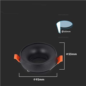 Oczko V-TAC GU10 wpuszczane okrągłe złote+czarny VT-980RD 3 lata gwarancji