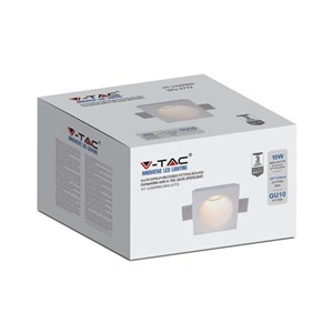 Oprawa Gipsowa V-TAC GU10 Kinkiet Ścienny Okrągły 120x120 VT-11009 3 Lata Gwarancji