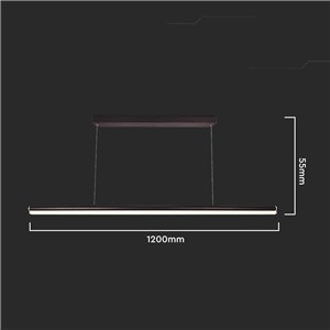 Oprawa Zwieszana V-TAC 23W LED Czarna 120cm 4000K 2130lm